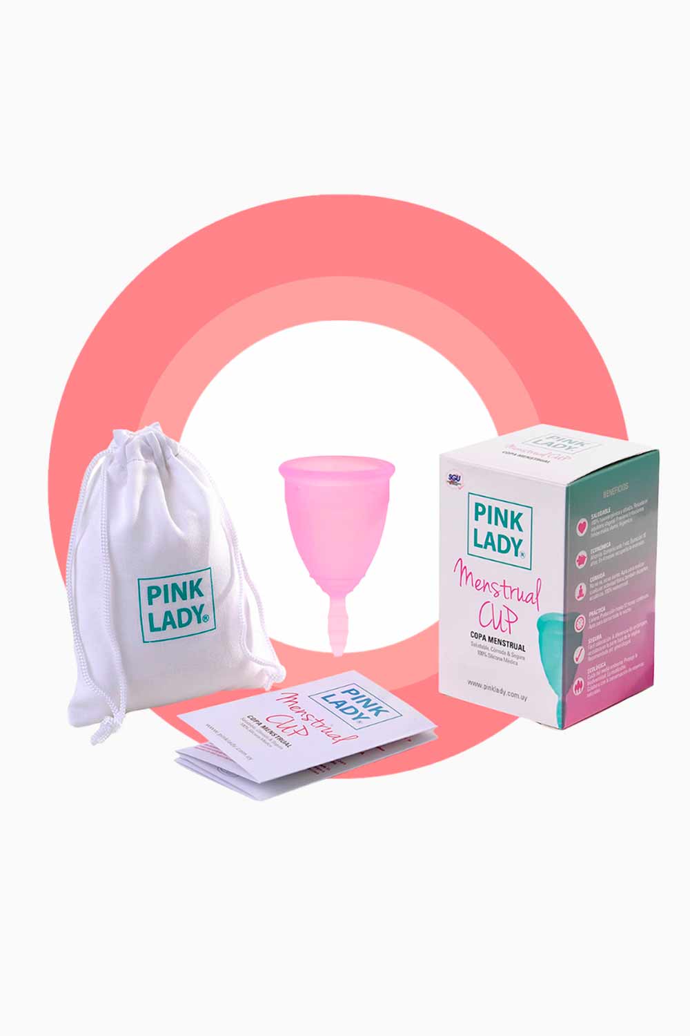Copa menstrual rosada S
