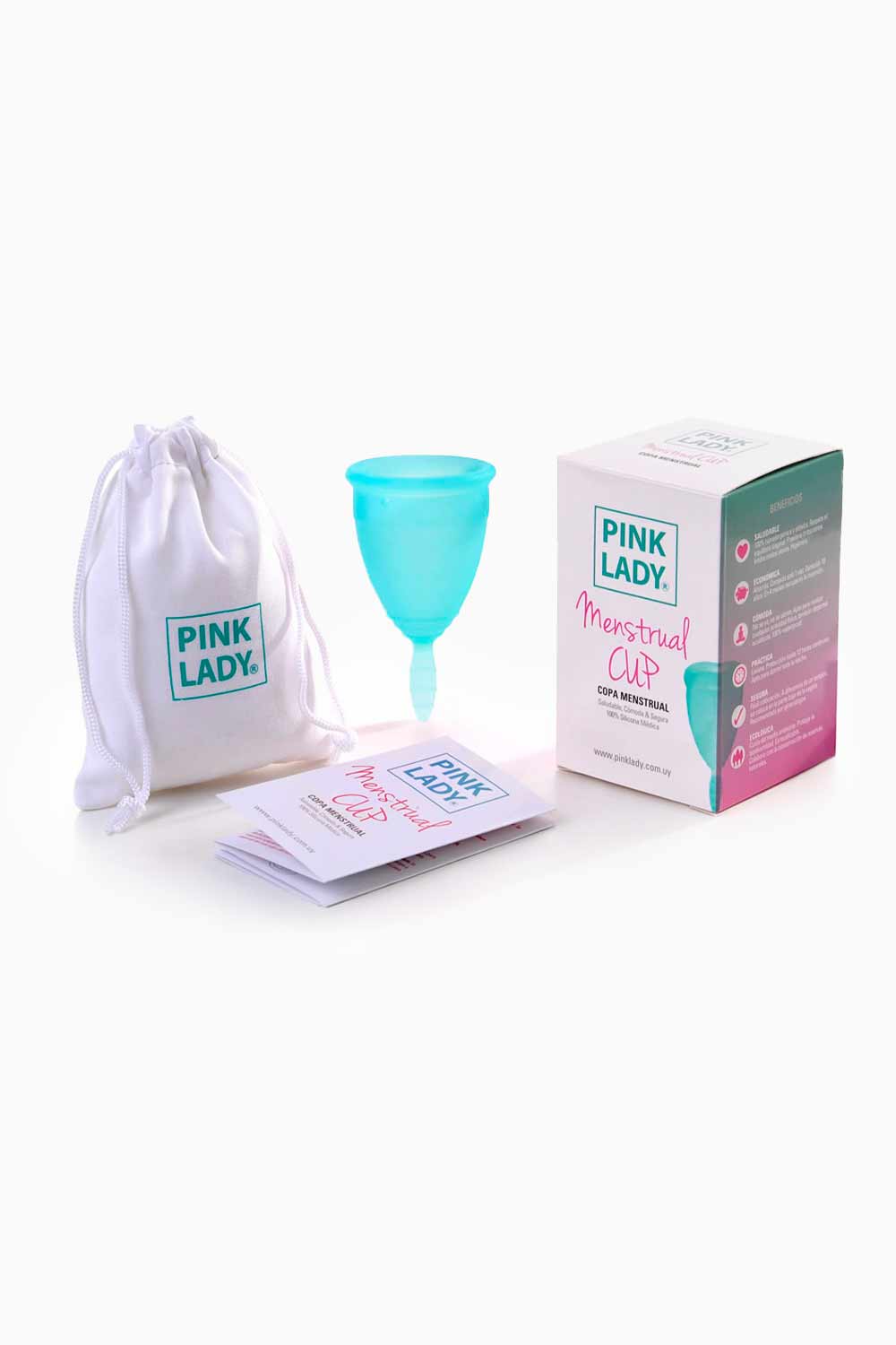 Copa menstrual celeste