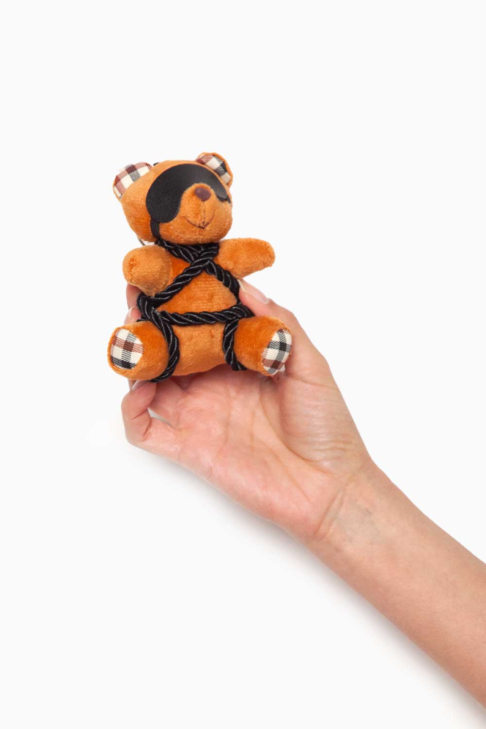 Llavero de peluche Osito Shibari con vendas y cuerda, accesorio tierno y atrevido de Japi Jane